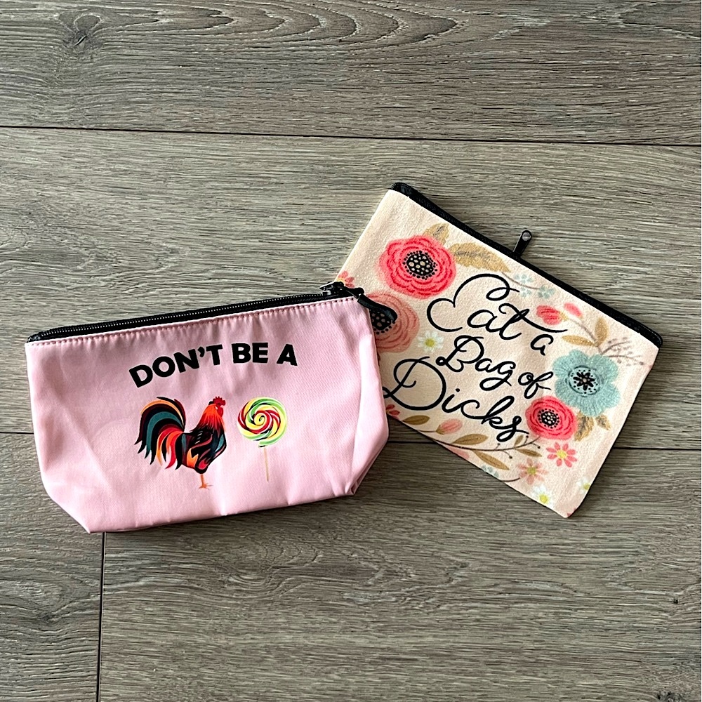 Nwot Unbranded Funny Cosmetic Bags